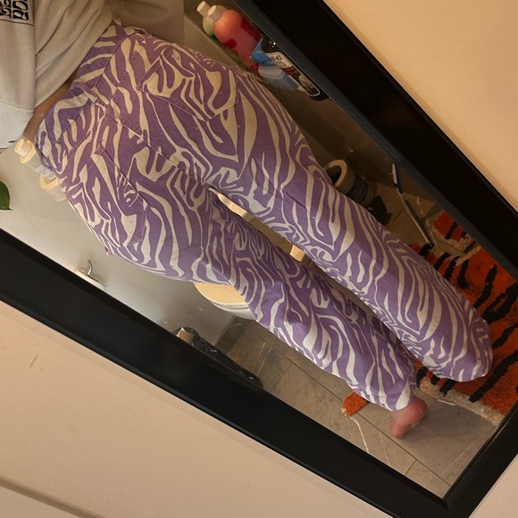 Purple and White Animal print pants - Picture 2 of 6